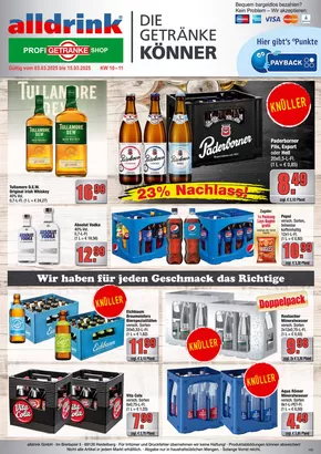 alldrink Katalog in Glashütten (Hochtaunuskreis) | Große Auswahl an Angeboten | 2025-03-02T00:00:00.000Z - 2025-03-15T00:00:00.000Z