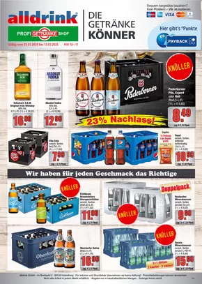 alldrink Katalog in Frankfurt am Main | Exklusive Deals und Schnäppchen | 2025-03-02T00:00:00.000Z - 2025-03-15T00:00:00.000Z