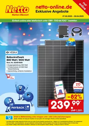 Netto Marken-Discount Katalog in Burg (Dithmarschen) | Online-Sonderangebote Solar | 2025-02-27T00:00:00.000Z - 2025-04-30T00:00:00.000Z