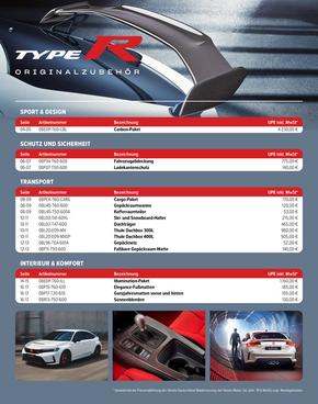 Honda Katalog in Helmstedt | Honda CIVIC TYPE R ZUBEHÖR-PREISLISTE | 2024-06-05T00:00:00.000Z - 2025-06-05T00:00:00.000Z